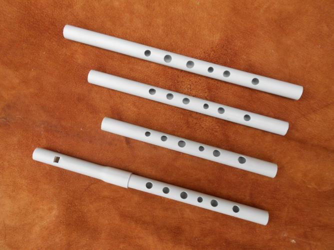 flûte low whistle PVC 6 trous - 4 corps : Sib, La, Sol et Fa